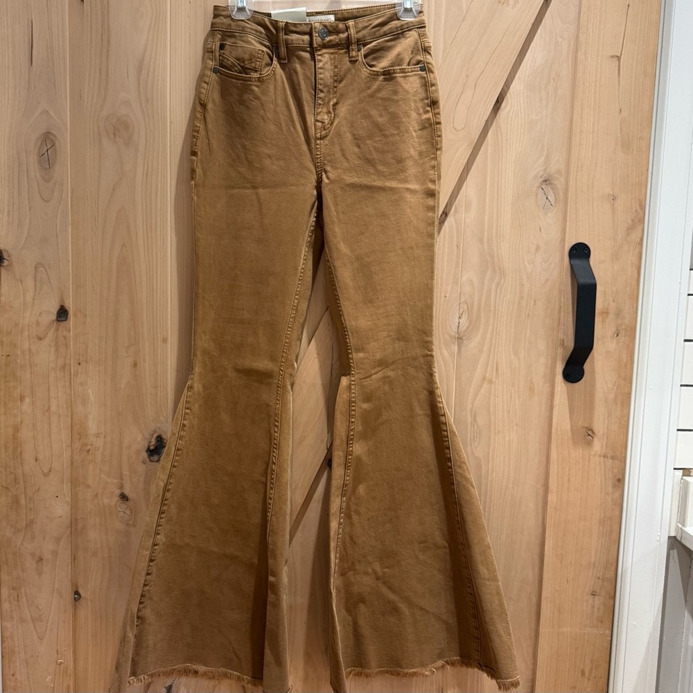 Flared Tan Jeans